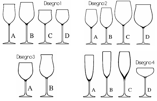 Disegno Bicchieri da Vino