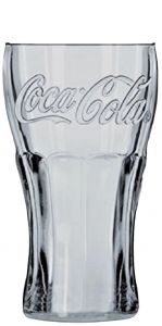 6 Bicchieri Vintage Contour Vetro Chiaro Trasparente lt. 0,4 Coca Cola