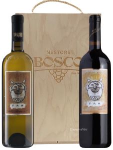 Cassetta Legno con 2 Bottiglie Pan Bosco Nestore